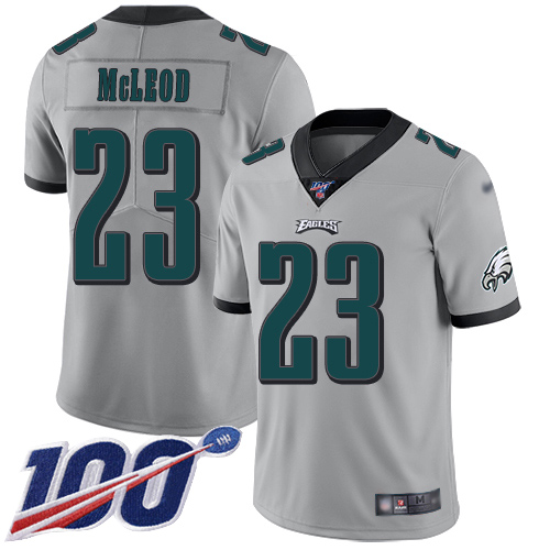 Men Philadelphia Eagles #23 Rodney McLeod Limited Silver Inverted Legend NFL Jersey 100th Season Football->nfl t-shirts->Sports Accessory